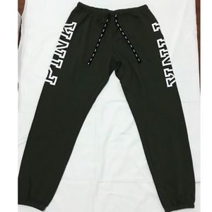 PINK: Olive Green Sweatpants